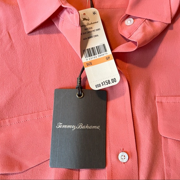 NWT Tommy Bahama June Silk Cargo Pocket Shirt - Picture 3 of 4